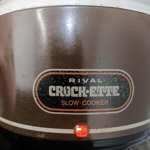 Vintage Rival Crock-ette Slow Cooker‎ 1 Quart Model 3200/1 Vintage Brown Tested